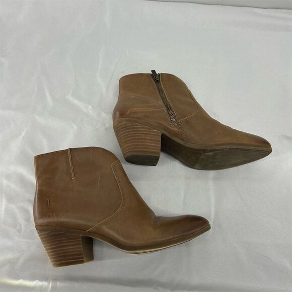 Frye Women's Jennifer Ankle Booties Brown Leather Size 8.5 - Picture 4 of 13